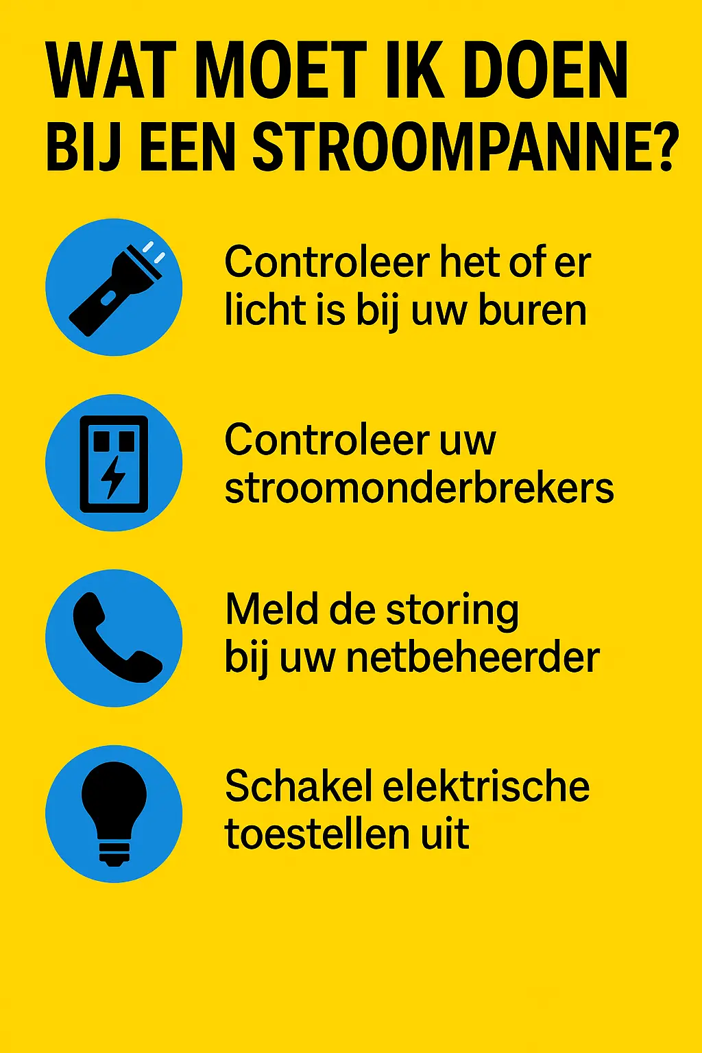 Wat moet ik doen bij een stroompanne